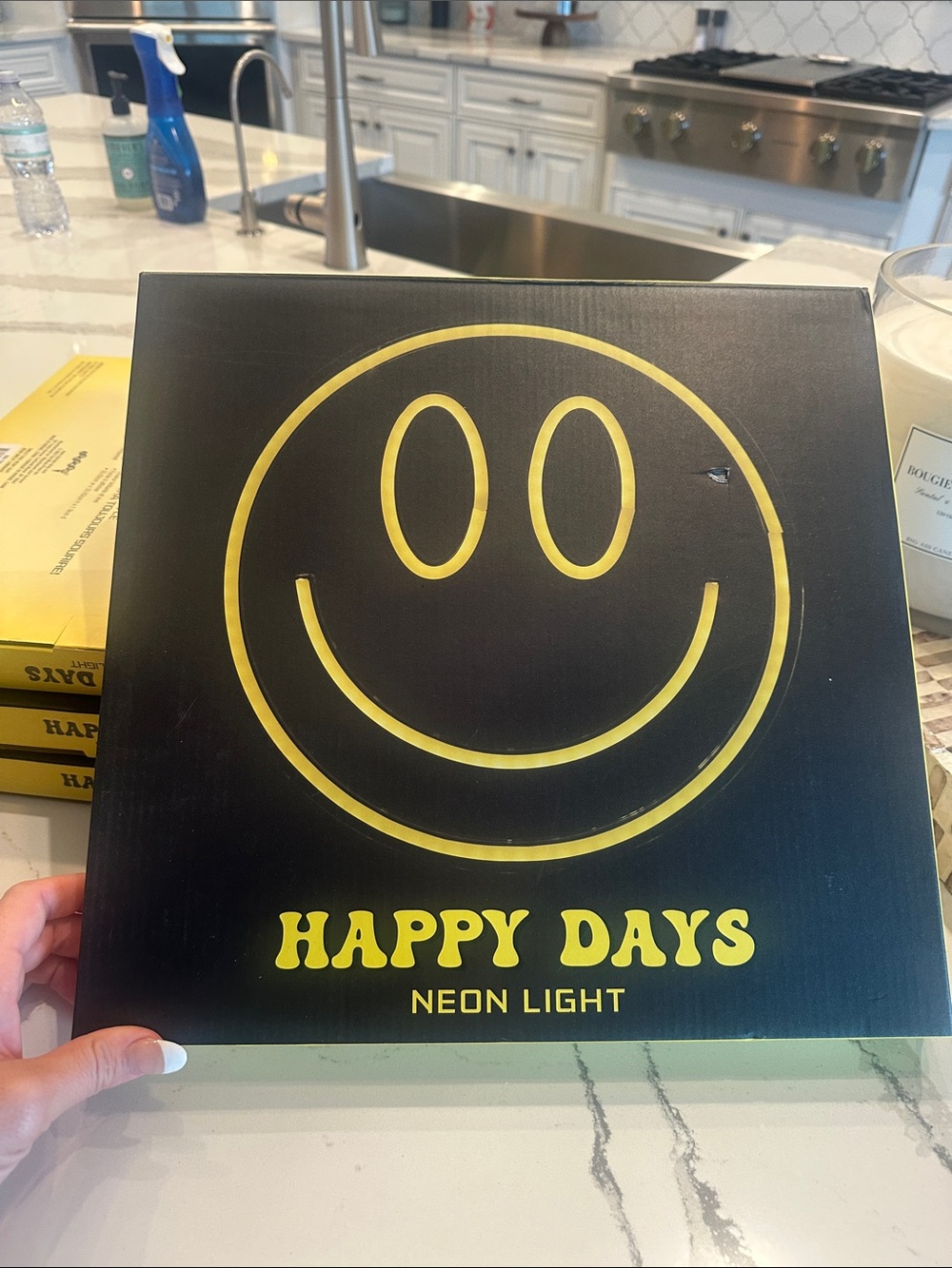 Happy Days Neon Light Sign - Yellow Smiley Face